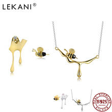 LEKANI-collar de plata de ley 925 con forma de abeja y gota de agua, pendientes con forma de gota de miel para mujer, conjunto de joyería hecha a mano para el Día de San Valentín 2024 - compra barato