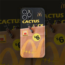 ins cactusjack McCute Phone case for iPhone 12 MiNi 11 Pro MAX X XS XR 7 8 plus SE 2020 matte IMD Soft Silcone back Cover Coque 2024 - купить недорого