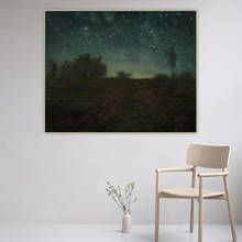 Citon Jean Francois Millet 《 noche estrellada 》 lienzo pintura al óleo cartel de ilustraciones imagen para decoración de pared telón de fondo decoración del hogar 2024 - compra barato