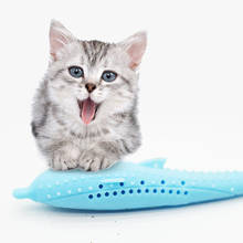 MOM'S HAND 3pcs/set Soft Silicone Mint Fish Cat Toy Catnip Pet Toy Clean Teeth Toothbrush Chew Cats Toys 2024 - buy cheap