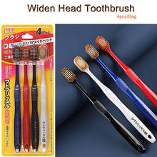 4pcs/Pack Widen Head Toothbrush Soft Bristle Brush Oral Hygiene Care Tool Dental Teeth Tongue Clean For Adults Family Travel Use 2024 - buy cheap