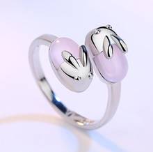 Jisensp изящные кольца с кроликом милые женские кольца с кроликом модные ювелирные изделия для девочек лучший подарок дружбы аксессуары mujer 2024 - купить недорого