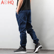 Джинсы-карго мужские в японском стиле, модные джоггеры, уличная одежда в стиле панк, джинсы в стиле хип-хоп, узкие брюки, черные синие 2024 - купить недорого
