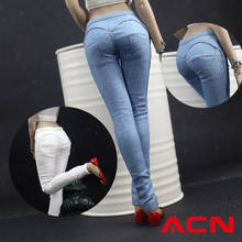 Calça jeans feminina escala 1/6, modelo acn003, calças soltas femininas, fit 12 ", tbl, ph, corpo inteiro, figura 2024 - compre barato