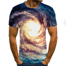 Camiseta con estampado 3D de nebulosa para hombre, camisa informal de manga corta con cuello redondo, ropa de calle de moda para verano, novedad de 2020 2024 - compra barato