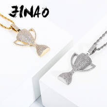 Новое ожерелье JINAO с кулоном в виде трофея, сверкающее высококачественное кубическое циркониевое украшение в стиле хип-хоп, Подарочная цепочка для женщин и женщин 2024 - купить недорого