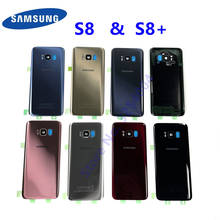 Rear Battery Door Case For Samsung Galaxy S8 G950 S8 + G955 S8 Plus Back Glass Housing Cover + Adhesive +Camera Glass Lens Frame 2024 - купить недорого