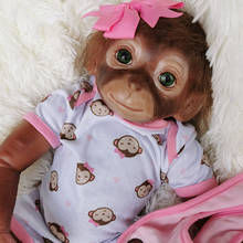 New 50CM handmade detailed paint reborn baby Monkey newborn baby collectible silicone vinyl Apes dolls toys gift 2024 - buy cheap