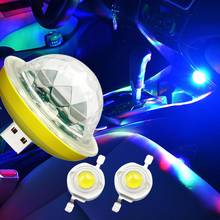 Новый светодиодный USB автомобильный атмосферный светильник DJ RGB мини цветная музыкальная лампа для управления звуком интерьерная Автомобильная декоративная лампа окружающий светильник 2024 - купить недорого