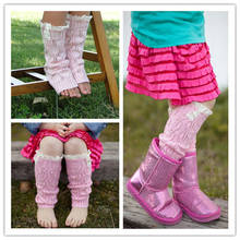Kids' Fashion Little Girls' Knitting Leg Warmers Crochet Lace Trim Buttons Children Leg Warmers Winter Kid Boot Socks 2024 - buy cheap