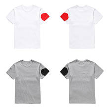 (Have Eyes) японская футболка с короткими рукавами хлопковая Футболка с круглым вырезом и принтом сердца персикового цвета для мужчин и женщин Летняя футболка с надписью «Heart» для пары 2024 - купить недорого
