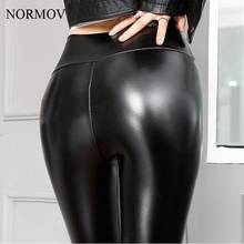 NORMOV Women Winter Leather Pants Warm Velvet Trousers Women High Waist Pants Women Thick Stretch Pantalon Mujer 2024 - buy cheap