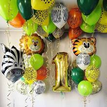 Balões infláveis com tema de animais da selva, balões de látex misturados, para decoração de festa de aniversário infantil, chá de bebê, safari 2024 - compre barato