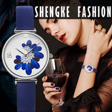 SHENGKE SK кварцевые наручные часы женские модные роскошные Креативные Часы Montre Femme Лидирующий бренд часы кожаные часы Reloj Mujer 2018 2024 - купить недорого