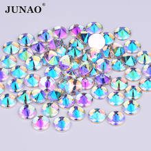 JUNAO 4 5 6 10 mm Crystal AB Flatback Rivoli Rhinestones Applique Round Acrylic Strass Nail Art Crystal Stones for Dress 2024 - buy cheap