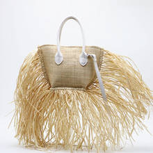 Brand Tassel Woven Raffia Straw Beach Bag Woven Shoulder Bag Raffia Circle Rattan Bags Bohemian Summer Vacation Casual Bag B08 2024 - buy cheap