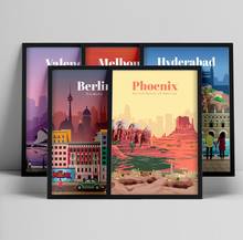 Cartel de paisaje Vintage para decoración del hogar, cuadro sobre lienzo para pared con impresiones del Tour de la ciudad del Mundo de Berlín y Valencia 2024 - compra barato