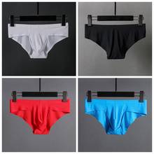 Summer Men Sexy Style Smooth Soft Underwear Men's Thin Underpants Low Waist Bikini Ice Silk Briefs Seamless Underwear 2024 - buy cheap