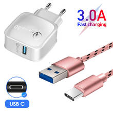 Cargador usb de carga rápida QC 3,0, adaptador de enchufe para Huawei P20 P Smart 2021, Y7a, Honor 9X, 9, 10, 20, cable tipo C Poco x3 2024 - compra barato