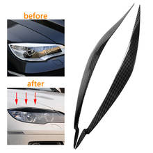 1 Pair Headlight Eyelids Eyebrows Protection Strip Trim Carbon Fiber ABS Cover Sticker Accessories For BMW E71 X6 X6M 2008-2014 2024 - buy cheap