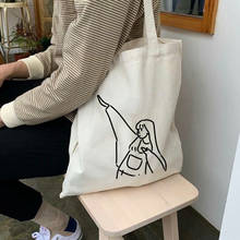 Женские сумки, женские холщовые сумки через плечо, эстетика Harajuku, женская модная хозяйственная сумка, многоразовая складная сумка для покупок 2024 - купить недорого