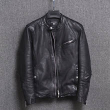 Vintage Genuine Leather Jacket Men Motorcycle Sheepskin Coat Short Slim Men's Leather Jacket Veste Cuir Homme 2-cn15a-9s KJ2315 2024 - buy cheap
