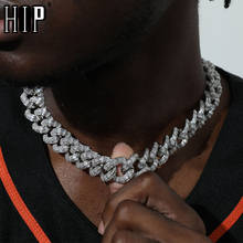 Hip Hop 21MM 3 Row Baguette Cuban Chains Bling Iced Out CZ Setting AAA+ Cubic Zirconia Box Buckle Necklace For Men Jewelry 2024 - buy cheap