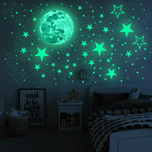 1set 3D Luminous Star Moon Dot Wallpaper Wall Stickers Home Decoration Glow in the Dark for Room Decor Ceiling Fluorescent Glow 2024 - купить недорого