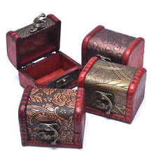 Antique Mini Wood Treasure Chest Storage Box Jewelry Organizer Box Gift Box 2024 - buy cheap