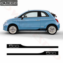 For Fiat 500 Abarth Sport Stripes Car Door Side Skirt Sticker Auto Body Decor Vinyl Decals Racing Styling Exterior Accessories 2024 - buy cheap