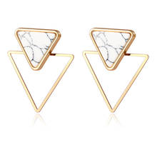 BLINLA New Fashion Korean Acrylic Round Gold Dangle Drop Earrings 2019 for Women Jewelry Vintage Geometric Asymmetrical Earring 2024 - buy cheap