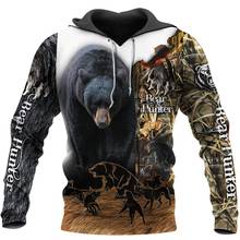 Animal Bear Black Hunter 3D Printed Mens Hoodie Harajuku Fashion Sweatshirt Unisex Casual Jacket Pullover sudadera hombre KJ060 2024 - buy cheap