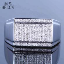 HELON-Anillo de Plata de Ley 925 con diamantes naturales para hombre, sortija de compromiso, boda, joyería fina 2024 - compra barato