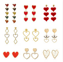 Classic Acrylic crystal Heart Women Dangle Earrings Love Cute Earrings For Women Drops Earrings Bohemian Earrings jewelry 2024 - buy cheap