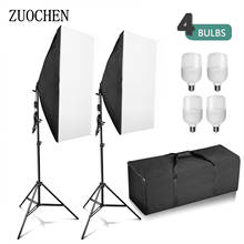 ZUOCHEN 4x 25W LED Lamp Photography Studio Softbox Lighting Stand Kit Photo Video Light Set E27 Socket For Indoor Video Shooting 2024 - compre barato