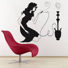 Smoke Wall Decal Hookah Shisha Arabic Cafe Home Decoration Sexy Woman Smoking Vinyl Wall Stickers Living Room Art Decor Z384 2024 - buy cheap