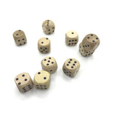New 6Pcs 12mm Drinking Wooden Dice Rounded Corner Woodiness Point Dice Natural Wood Material Children Teaching Dice Wholesale 2024 - buy cheap
