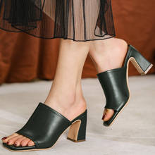Sandalias cuadradas de piel sintética para mujer, zapatos de tacón alto, calzado de uso diario, verano, 2021 2024 - compra barato
