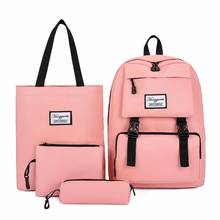 4Pcs/set Women School Backpacks Nylon Schoolbag For Teenagers Girls Student Book Bag Boys Satchel Bolsas Mochilas Sac A Dos 2024 - buy cheap