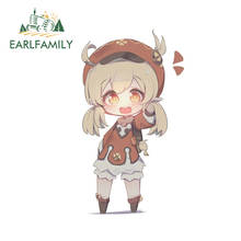 EARLFAMILY 13 см x 7,4 см для Genshin Impact Chibi автомобильные наклейки, водонепроницаемые креативные наклейки, Стильные наклейки для автомобиля, царапины с окклюзией 2024 - купить недорого