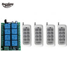 Controle remoto universal sem fio, receptor e controle remoto para relé rf sem fio e transmissor inteligente 315/433 mhz dc 12v 24v 8ch