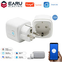 Tomada smart com monitoramento de energia, 16a, padrão eu, casa inteligente, sem fio, wi-fi, para alexa, google home, by app tuya 2024 - compre barato