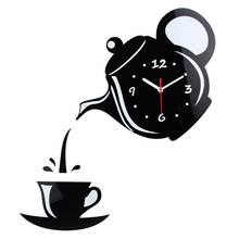 Creative Diy Acrylic Coffee Cup Teapot 3D Wall Clock Decorative Kitchen Wall Clocks Living Room Dining Room Home Decor Clock 2024 - buy cheap