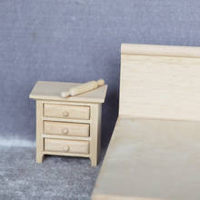 1:12 Dollhouse Bedroom Furniture Wood Bedside Table Cabinet Dolls House 2024 - buy cheap