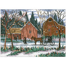 Snowy padrões domingos de neve conjuntos de bordado ponto cruz 11ct 14ct 18ct faça você mesmo kits de ponto cruz chinês bordado 2024 - compre barato