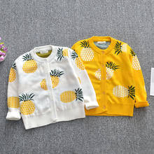 Casaco de abacaxi para meninos e meninas, 1 a 6 anos, casaco infantil de manga longa, de malha, para primavera e outono 2024 - compre barato