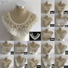 Fashion style White Embroidery Applique Lace Fabric Neckline DIY Tulle Lace Collar Sewing Clothing Accessories Craft Supplies 2024 - buy cheap