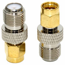 Conector hembra tipo F a macho SMA, adaptador Coaxial RF recto, conector F a convertidor SMA, tono dorado, 1 unidad 2024 - compra barato