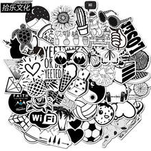 50PCS Black and White Cool DIY Stickers For Skateboard Laptop Luggage Snowboard Fridge Phone Toy Styling Home Decor Stickers 2024 - buy cheap