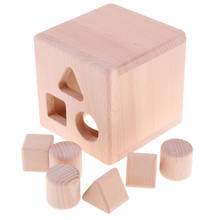 Wooden Shape Sorter Cube Box Sorting & Matching Game Toddlers Baby Toy Gifts 2024 - buy cheap